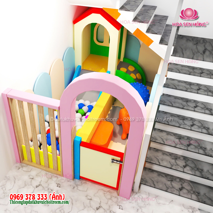 Thi công khu vui chơi trẻ em mini cho nhà hàng lẩu tại TDM – Bình Dương. 4 khu vui choi mini cho nha hang 2